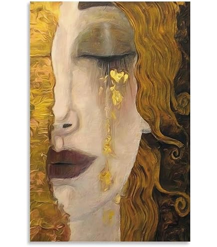 Artery8 Klimt Lady With Fan Painting Large XL Wall Art Canvas Print