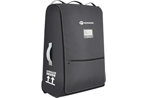 nexanic Stroller Bag for Airplane, Stroller Travel Bag Compatible with UPPAbaby Vista, Vista V2, Cruz V2, Rolling Wheel Bag with Storage Pocket, Multiple Handles, Luggage Tag for Flight Travel, Grey