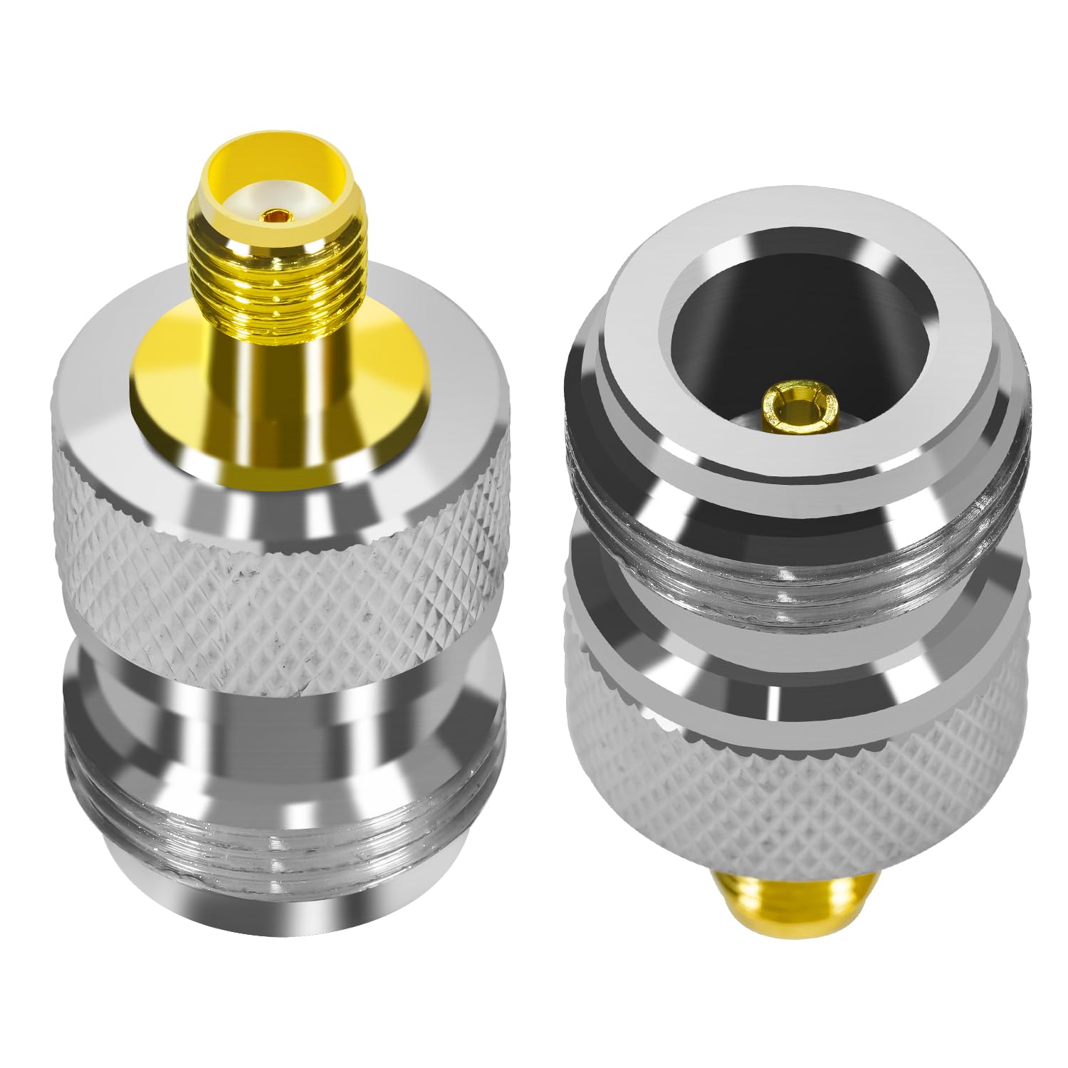 Fohevers 2 Pcs N Female Jack to SMA Female Adapter Coaxial Connector for RF WiFi Antenna Extension Cable Telecom Broadcast Radios Wi-Fi