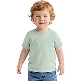 ZUEMET Toddler Boys Short Sleeve T-Shirts Baby Basic Tee Solid Color Tops Size 18M 5T