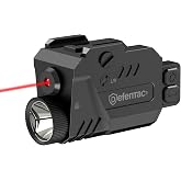 Defentac 800 Lumens Pistol Light Laser Combo with Adjustable Rail Mount | Slotted Rails Required, Not Fit Subcompact/ GL43, Gun Flashlight and Red Laser Beams with Strobe/ Momentary, Rechargeable