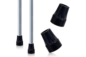 GADGET BEYOND Premium 3/4 Inch Heavy Duty Cane Tips - Durable Black Rubber Replacement for Stability & Safety (2 Pack) – Enhance Your Mobility Today