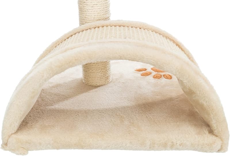 Kratzbaum Vitoria 43 cm in beige/natur – kleiner Katzenbaum für junge & kleine Katzen mit gemütlicher Liegefläche, komfortabel & stabil – 43751