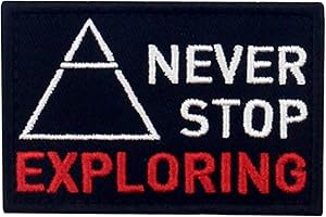 Never Stop Exploring Symbol Patch Embroidered Morale Applique Fastener Hook & Loop Emblem
