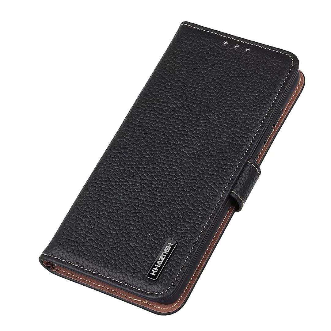 COQUE Case for Asus ROG Phone 7 Cover,Leather Lychee Pattern Flip Cover with Card Slot Phone Case for Asus ROG Phone 7-Black