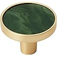 Amerock 2PK36971EMG Accents Round Cabinet Knob | Furniture Knob | Gold/Emerald Green Decorative Drawer Pull