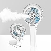 HandFan Upgraded Portable Misting Fan, Handheld Spray Water Mister Fan, USB Rechargeable Personal Mist Fans, Mini Cooling Hand Fans for Summer Beach Travel Concerts, Gifts for Women(White)