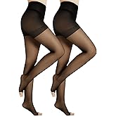 FZPZP 2 Pairs Women's Toeless Pantyhose - 20D Open Toe Sheer Tights Nylons Stockings with Control Top