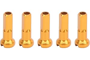 100 Pcs Spoke Nipples Aluminum Alloy Wheel Spoke Nipples End Tips Nipples Spoke Cover 14x6mm(Gold)