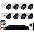 GW Security 8 Channel 12MP NVR Face Recognition/Human/Vehicle Detection 4K 8MP Security Camera System - Eight 8MP 2160P Outdoor Microphone AI Bullet Cameras, Video & Audio Recording, 2TB Hard Drive