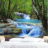 BJYHIYH Extra Large Forest Tapestry Wall Covering Waterfall Nature Tapestry Landscape Tapestries for Bedroom Living Room Dorm Decor (90.6"×59.1")