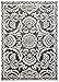 Antep Rugs Kashan King Collection Floral Polypropylene Indoor Area Rug (Grey/Black, 8' x 10')