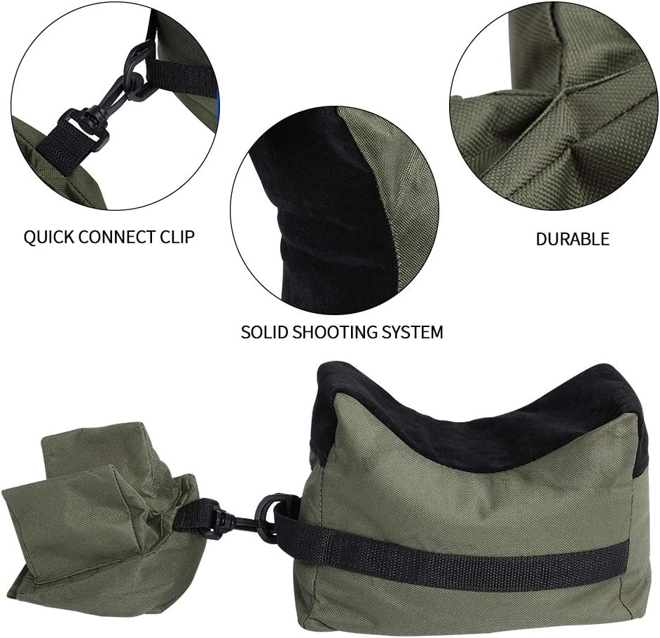 ACKEIVTO Shooting Rest Bags Target Sports Shooting Bench Rest Front & Rear Support SandBag Stand Holders for Gun Rifle Shooting Hunting Photography - Unfilled : Sports & Outdoors