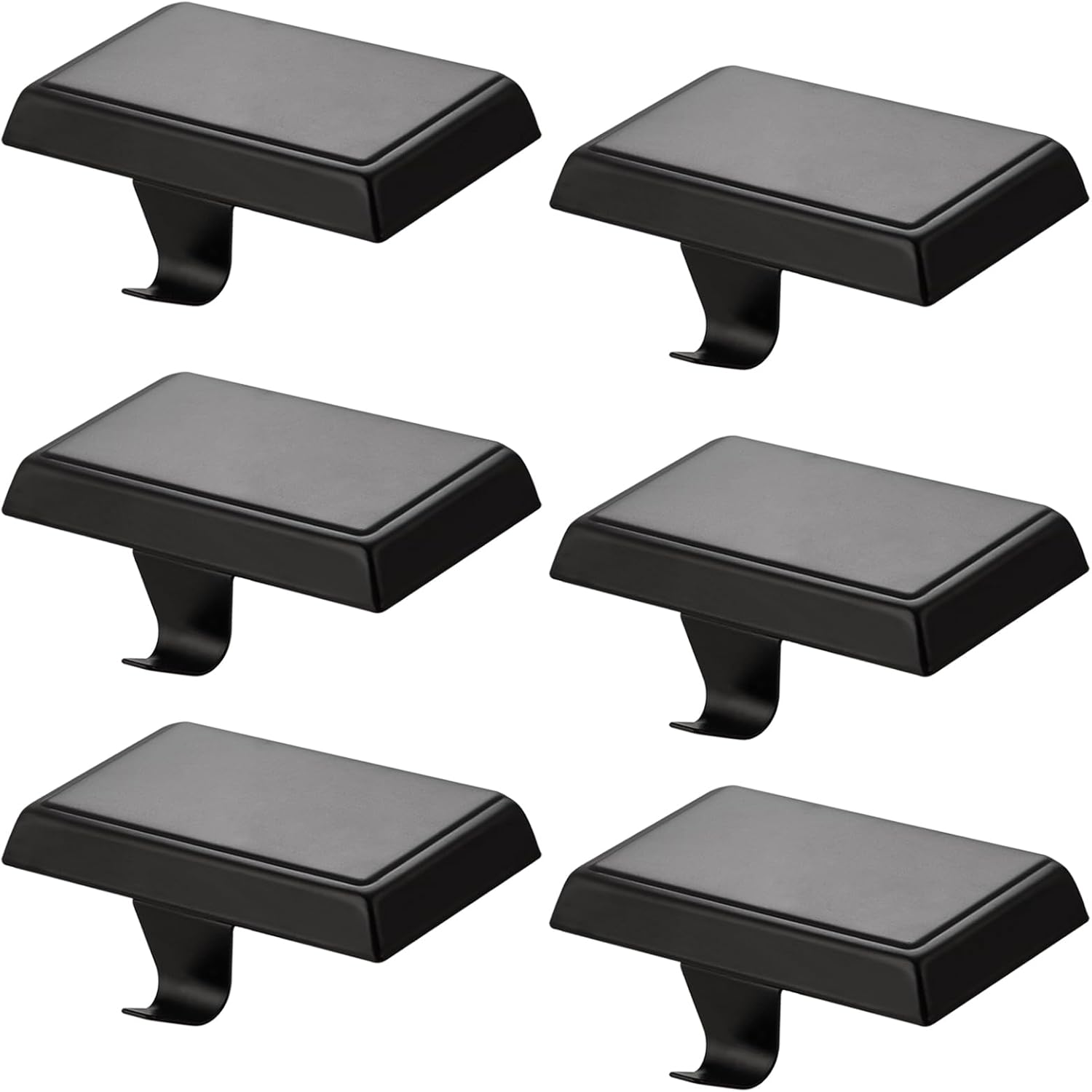 Ornament Hooks - Christmas Stocking Holders Mantel Stocking Hangers Metal Hanging Hooks Stocking Holders Bases for Mantel Fireplace Stair Party Decoration (Black, 6)