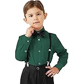 9 Month-16Y Boys' Long Sleeve Button Down Toddler Dress Shirt Oxford Uniform Shirt with Chest Pocket