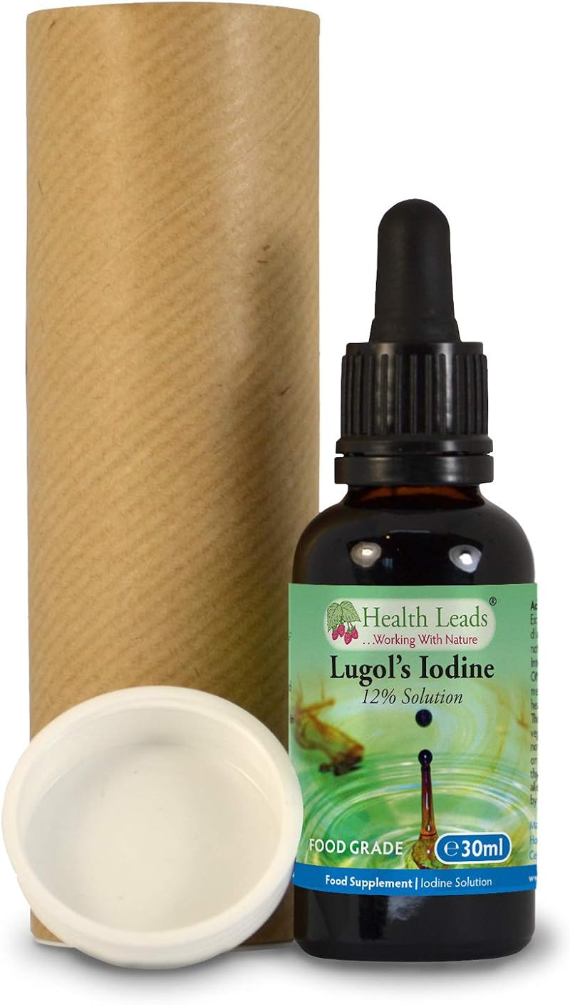 Health Leads Lugols 12% Iodine Solution 30ml True 12% Liquid + Bulb Pipette