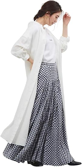 Amazon ルージュ ヴィフ ラクレ Rouge Vif La Cle ワンピース ドレス リネンaラインシャツワンピース レディース ホワイト Free ワンピース チュニック 通販