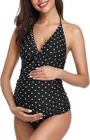 halter neck maternity swimsuit