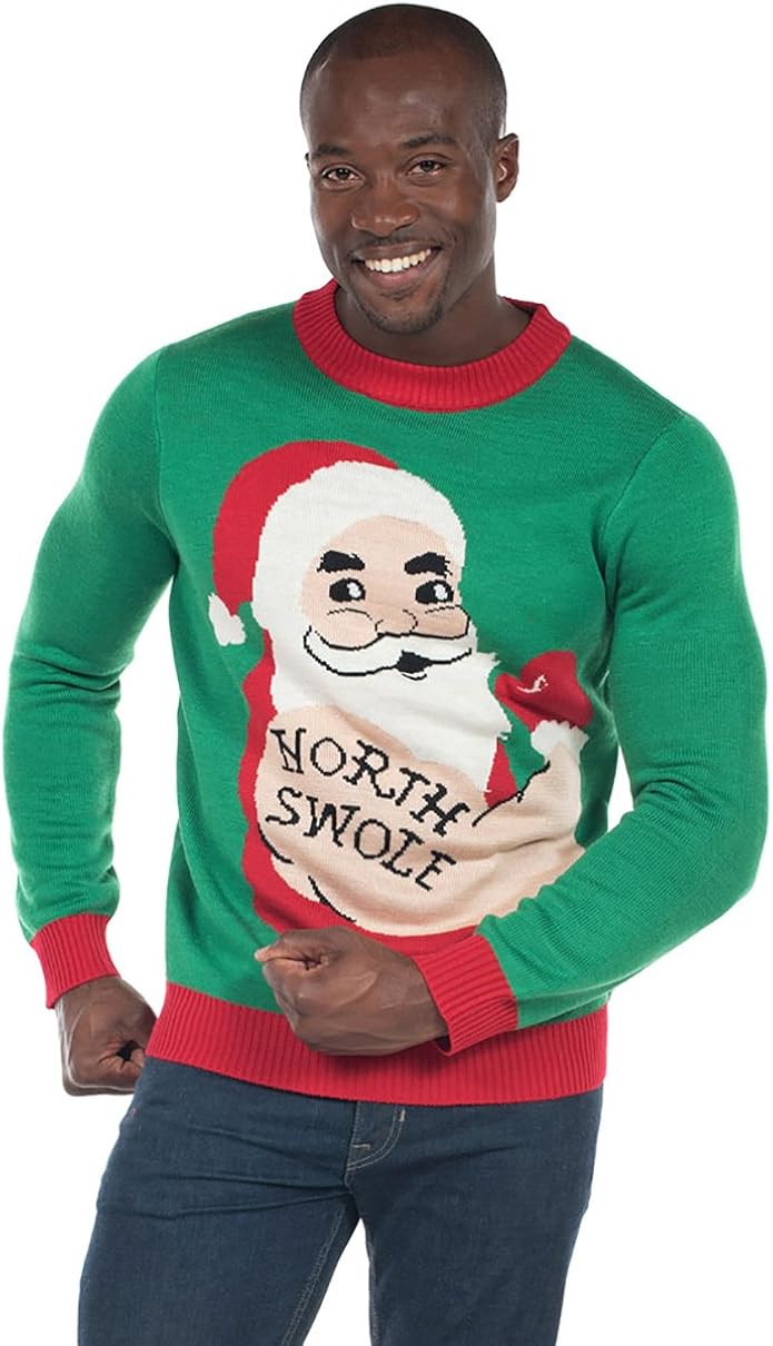 Men�s North Swole Santa Sweater Funny
