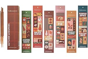 Folkulture Incense Stick | Set of 6 (120) Fall Incense Sticks with 45 Mins Burn Time | Organic Fall Scents for Home | Pumpkin Spice Insence-Sticks for Fall Essentials, Non Toxic Vanilla Iscents