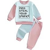 allshope Baby Girl Fall Clothes Set Long Sleeve Letter Print Sweatshirt Pants Toddler Infant Outfits 6 12 18 24 Months 2T 3T