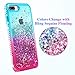 Ruky iPhone 8 Plus Case, iPhone 7 Plus Glitter Case, Colorful Quicksand Series Soft TPU Bling Diamond Flowing Liquid Floating Girls Women Case for iPhone 6 Plus 6s Plus 7 Plus 8 Plus (Teal Pink)