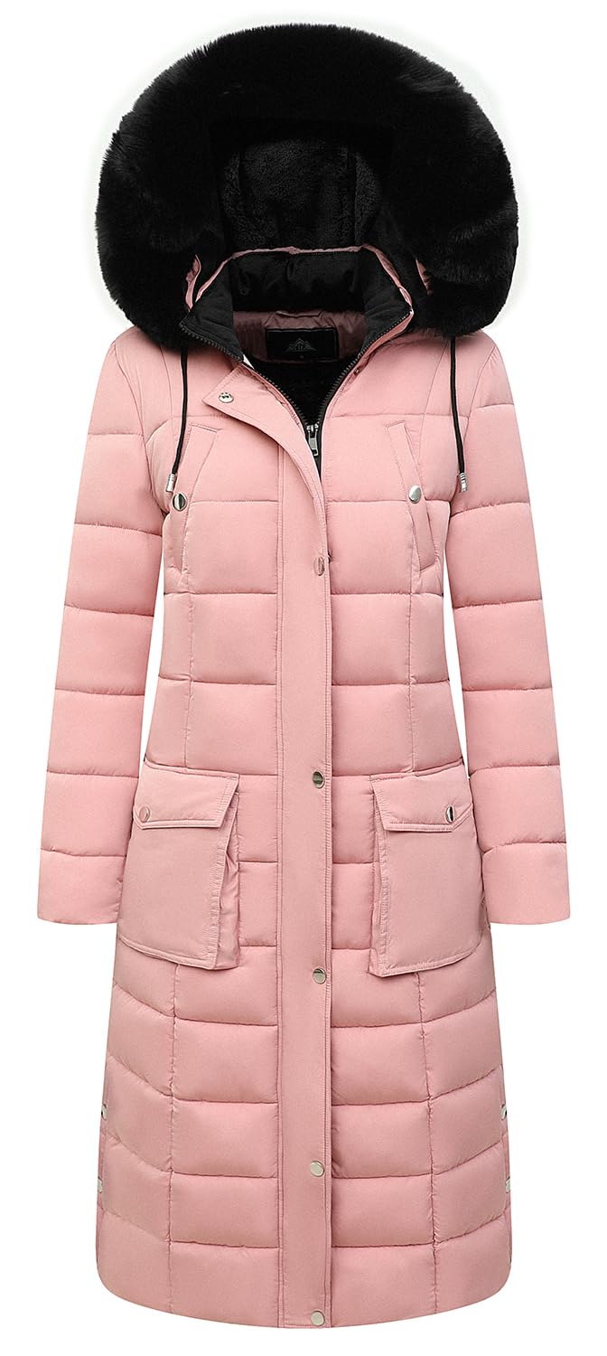MOERDENG Women's Waterproof Long Winter Coat Thickened Down Alternative Jacket Warm Puffer Jacket Parka Image
