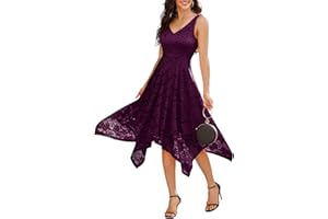 Meetjen Women's Lace Cocktail Party Dress 2025 Handkerchief Hem Bridesmaid Prom Formal Dresses for Wedding Guest
