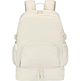 Bentgo 2-in-1 Adult Backpack & Insulated Lunch Bag – Lightweight, Water-Resistant Travel Backpack with 9 Compartments, Laptop Sleeve & Trolley Sleeve for Work & Everyday Use (Bone)