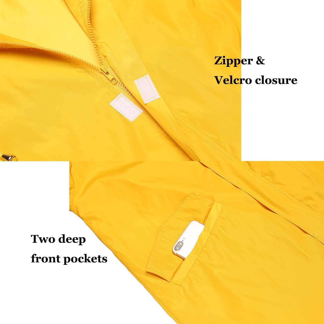 ZEGOLO Men's Raincoats Waterproof Windbreaker Lightweight Active Outdoor Full Zip Hooded Long Rain Jacket at  Men’s Clothing store