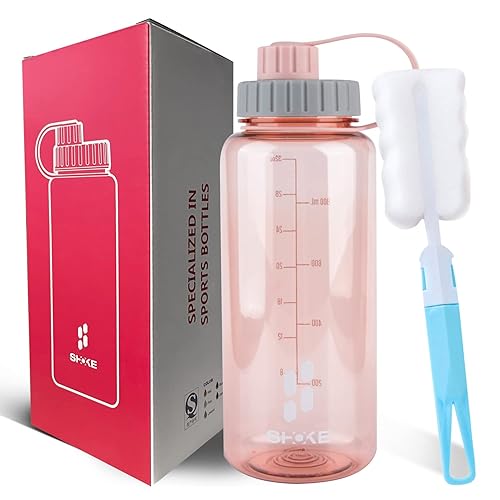 SHOKE 1 Liter Water Bottle, 32oz BPA Free Non-Toxic Tritan Wide Mouth  Leakproof Large Sports Water Bottles with Handle, Gym Space Cup For Fitness  Yoga Workouts Hiking for Mother's Day in Kenya |
