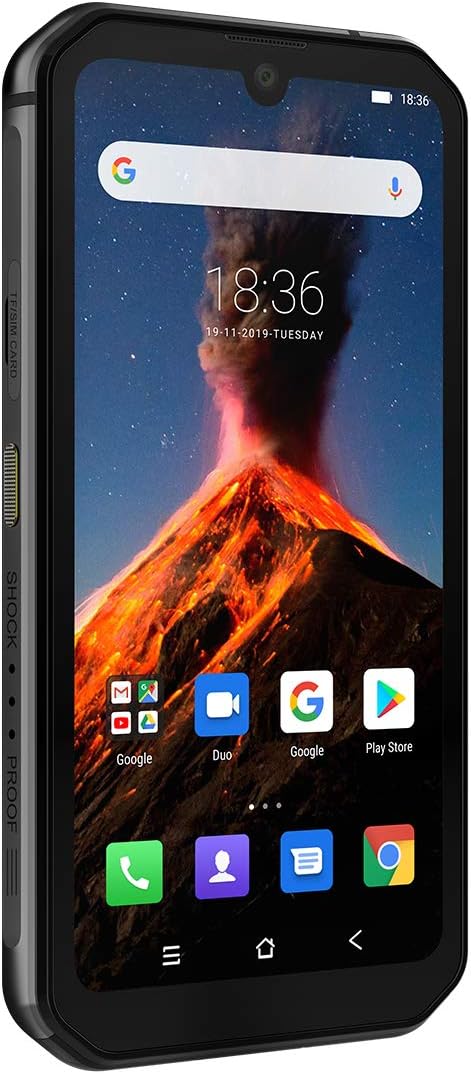 SUQIAOQIAO BV9900 8G RAM 256GB ROM 5.84" Waterdrop Screen Tri Proof Mobile Phone, Android 9.0 16MP 48MP Dual Cam 4380Mah 4G Phone Temperature Humidity Sensor,Black
