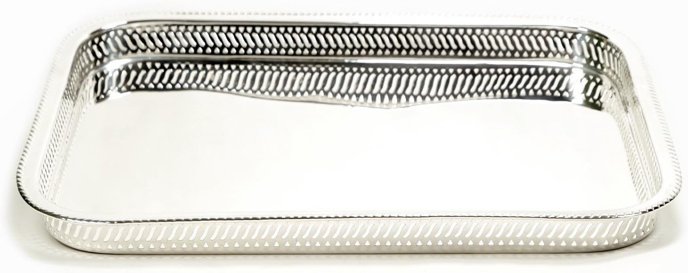 JORDAN INTERIORS Tray Large perforated in silver BHKI411-00