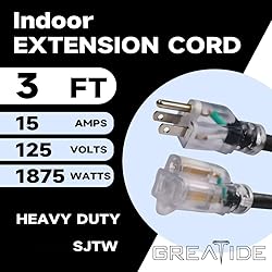 GREATIDE Indoor Extension Cord with Lighted End, 12