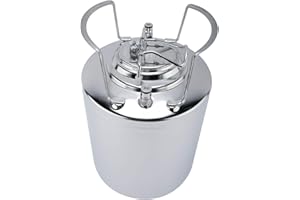 LuckyHigh 2.65 Gallon (10 L) Mini Beer Barrel 304 Stainless Steel Homebrew Keg with Ball Lock Keg Post System Strap Handle