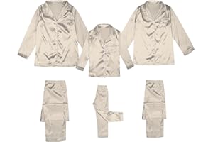 WWPPAION 2026 Family Satin Christmas Pajamas Sets Silk Xmas Pjs Matching Sets Soft Sleepwear for Mens Womens Adults Kids