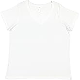LAT Ladies' Curvy Fine Jersey V-Neck Tee for Plus Size Full Figure Women Sizes up to 4X