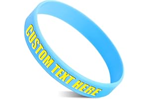 50 Custom Rubber Bracelets Personalized Silicone Wristbands Customized Bulk for Events, Support, Wedding, Awareness, Motivati