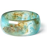 Vpanda Chunky Acrylic Cuff Bangle Bracelet for Women, Colorful Resin Acetate Wide Statement Jewelry, Irregular Geometric Stretch Wristband Bracelets for Parties