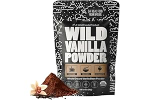 Wild Foods Organic Vanilla Bean Powder - All Natural Pure Vanilla from Madagascar - For Baking Cooking Coffee Flavoring & Smo