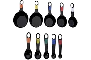 Farberware - Measuring Set, Accurate & Durable Kitchen Measuring Cups and Spoons (Black, 10 Piece)