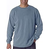 Comfort Colors Adult Long Sleeve Tee, Style 6014 (X-Large, Ice Blue)