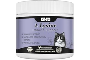 GKD L-Lysine Powder for Cats, Immune Support for Cats, Supports Immune and Eye Health Supplement, Lysine for Cats, Aid with Reduces Eye Discharge, Alleviates Sneezing and Runny Nose