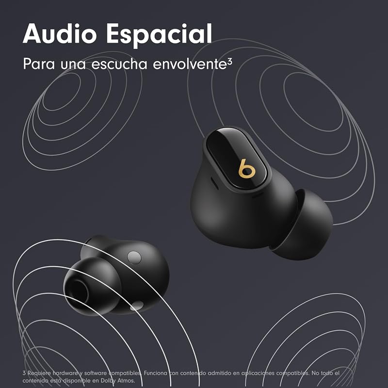 Beats studio buds+ (2023): fones de ouvido totalmente sem fio com cancelamento de ruído, melhor compatibilidade com apple e android, microfone integrado, bluetooth, resistência ao suor - preto/dourado