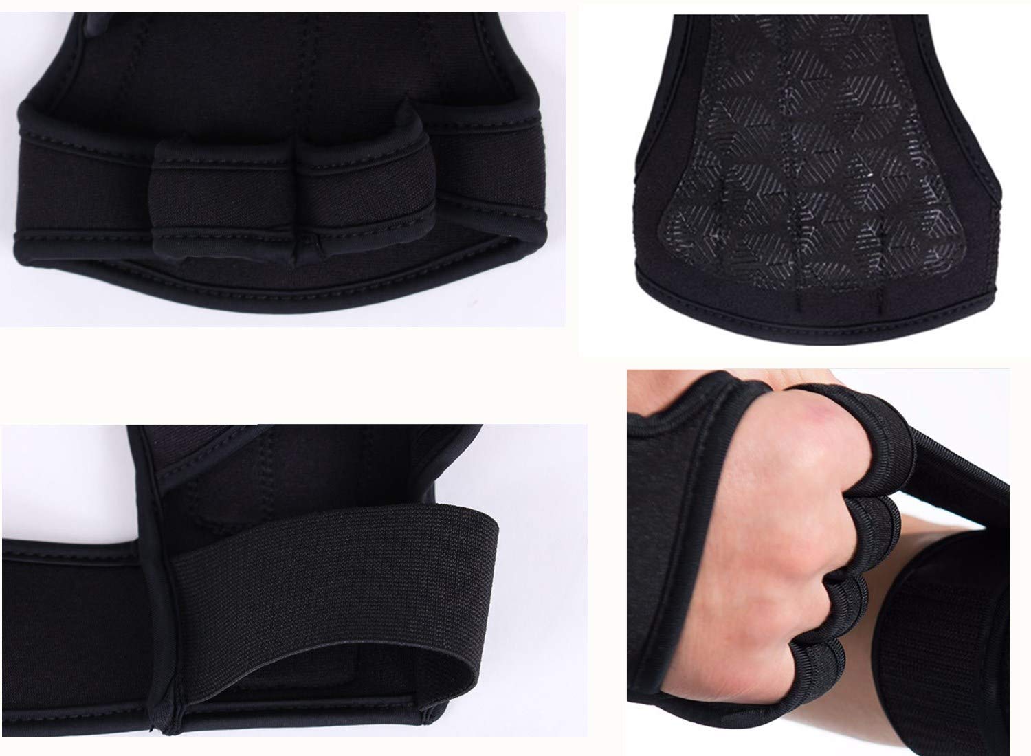 XuanYi Weight Lifting Gloves with Wrist Wraps Extra Strong Grip Training Gloves for Pull Ups, Gym Cross Training, Powerlifting. Silicone Padding, No Calluses. Suits Men & Women (Black, M)