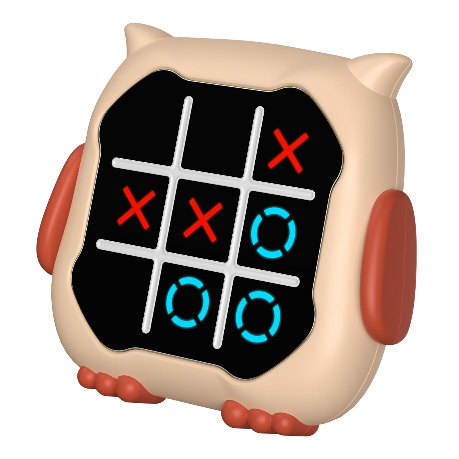 Photo 1 of INKLAB Tic Tac Toe Game, Animal-Themed 3-in-1 Handheld Puzzle Game Console, Board Games for Kids, Portable Travel Games, Birthday Gifts for Ages 3+ (Owl)