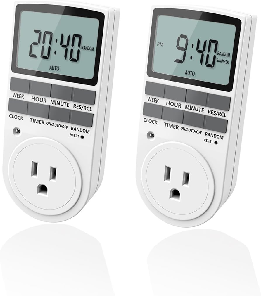 24Hours/7Days Digital Programmable Timer Electrical Plugin Timer Switch Outlet Random Socket