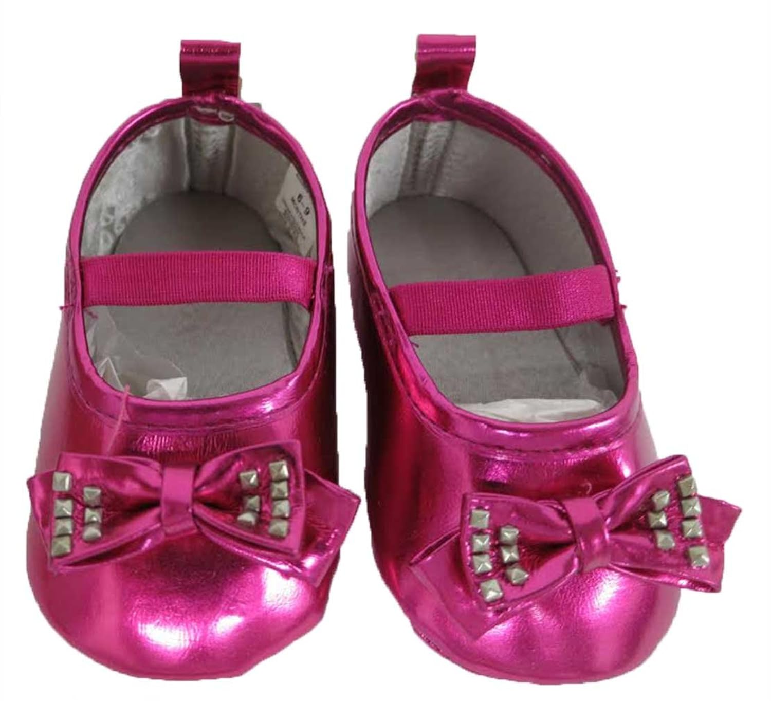 Infant Girl's Hot Pink Dress shoes with adorable Double