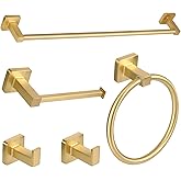 Ntipox 5 Pieces Brushed Gold Bathroom Hardware Accessories Set,Stainless Steel 23.6" Hand Towel Bar Set Gold, Toilet Paper Holder, Towel Holder Set,Towel Rack Set for Bathroom