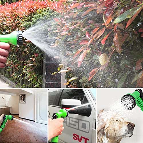 Veidoo Garden Hose,Expandable Hose,75 ft with 7 Pattern Spray Nozzle, High Pressure,Flexible for All Your Watering,Car Wash Use,Shower pet (Green)